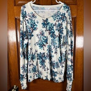 Time & Tru Floral Button Down Cardigan XXL (20) Long Sleeve